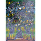 Mwamed Chiwayai: obraz Tinga Tinga s názvem Ptáci na stromě