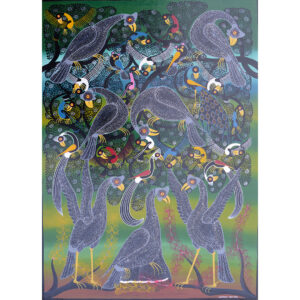 Mwamed Chiwayai: obraz Tinga Tinga s názvem Ptáci na stromě